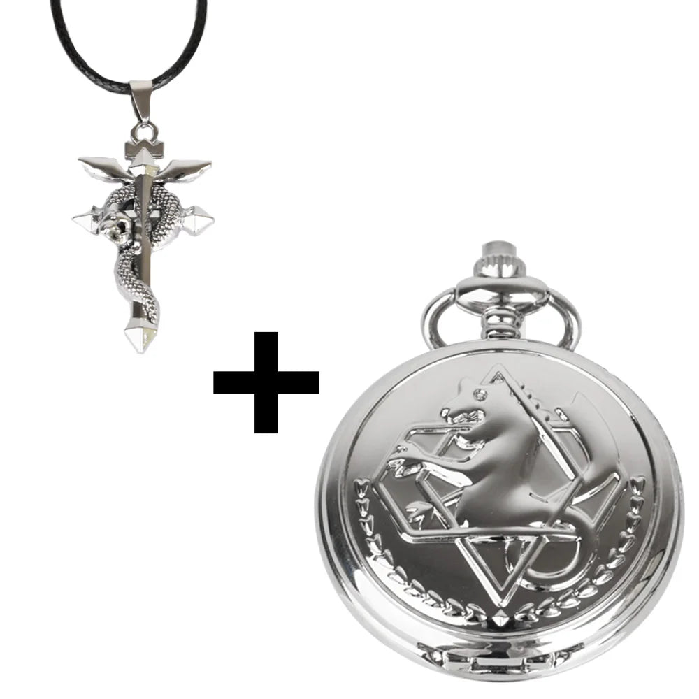 Fullmetal Alchemist High Grade Gifts Sets Pocket Watch Cosplay Japan Anime Necklace Clock Accessories With Box CF1217