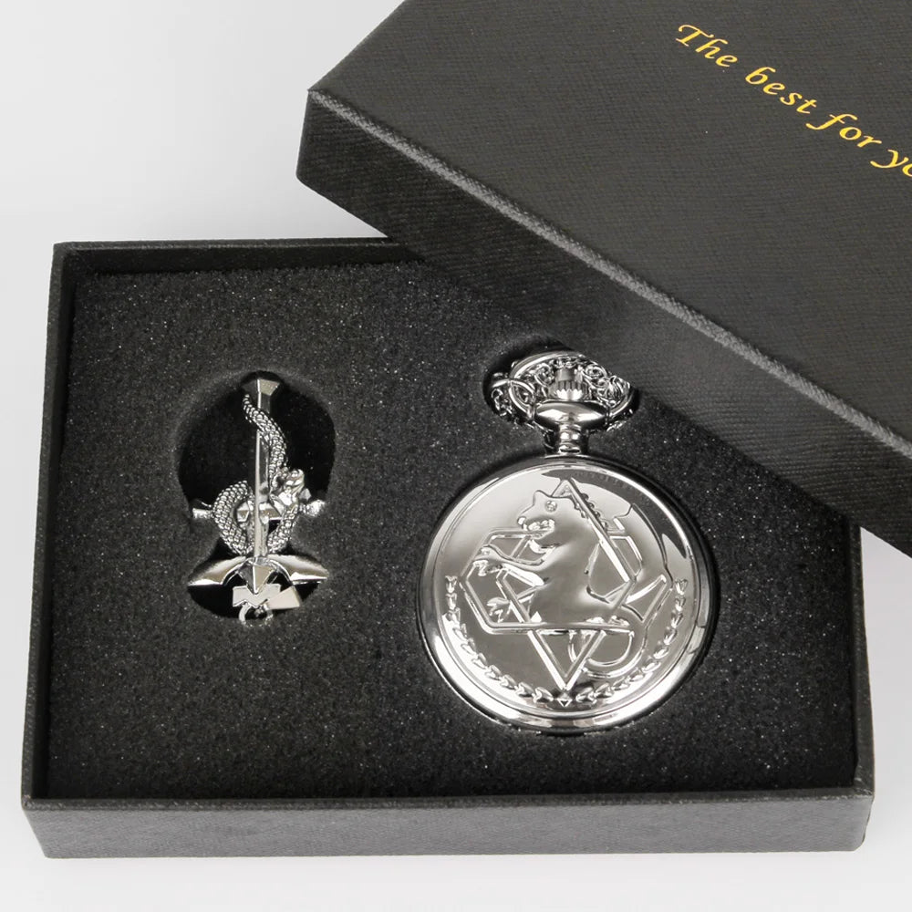 Fullmetal Alchemist High Grade Gifts Sets Pocket Watch Cosplay Japan Anime Necklace Clock Accessories With Box CF1217