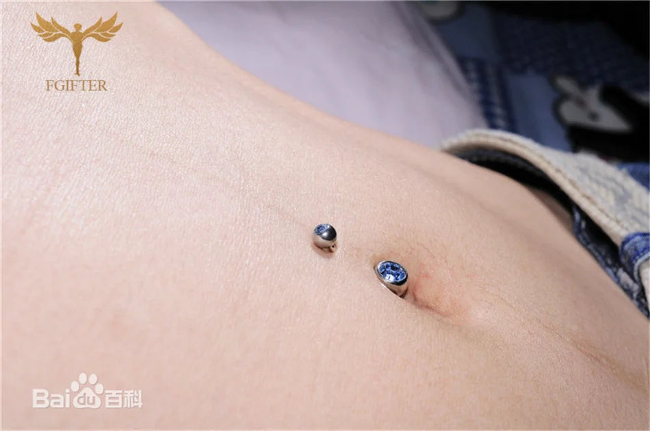 G23titan 15 Colors Medical Titanium Zirconia Navel Piercing Barbell Surgical Steel Belly Button Rings Top Quality Body Jewelry