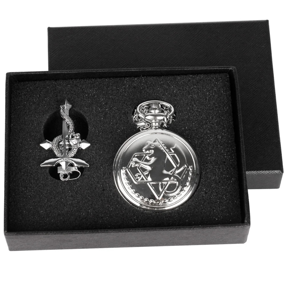 Fullmetal Alchemist High Grade Gifts Sets Pocket Watch Cosplay Japan Anime Necklace Clock Accessories With Box CF1217