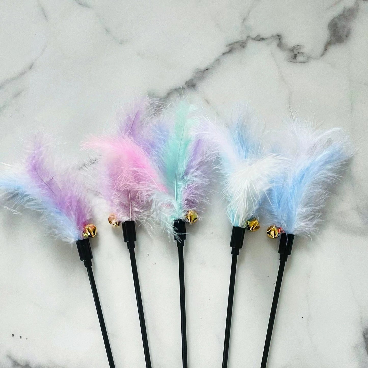 Cat Toy Fairy Feather with Bell Cat Teaser Self-Hi Cat Teaser Toy Cat Toy Set Kitten Kittens Funny Cat Handy Gadget