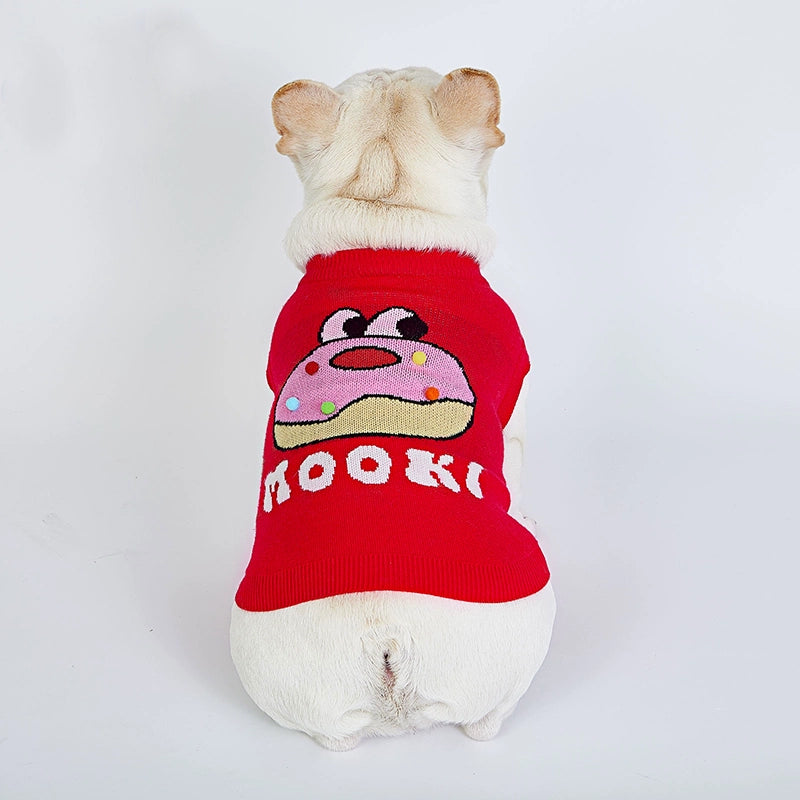 Mookipet Pug French Bulldog Clothes Fat Dog Clothes Knitwear Autumn and Winter Sweater Outer Wear Schnauzer Clothes