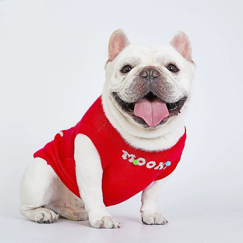 Mookipet Pug French Bulldog Clothes Fat Dog Clothes Knitwear Autumn and Winter Sweater Outer Wear Schnauzer Clothes