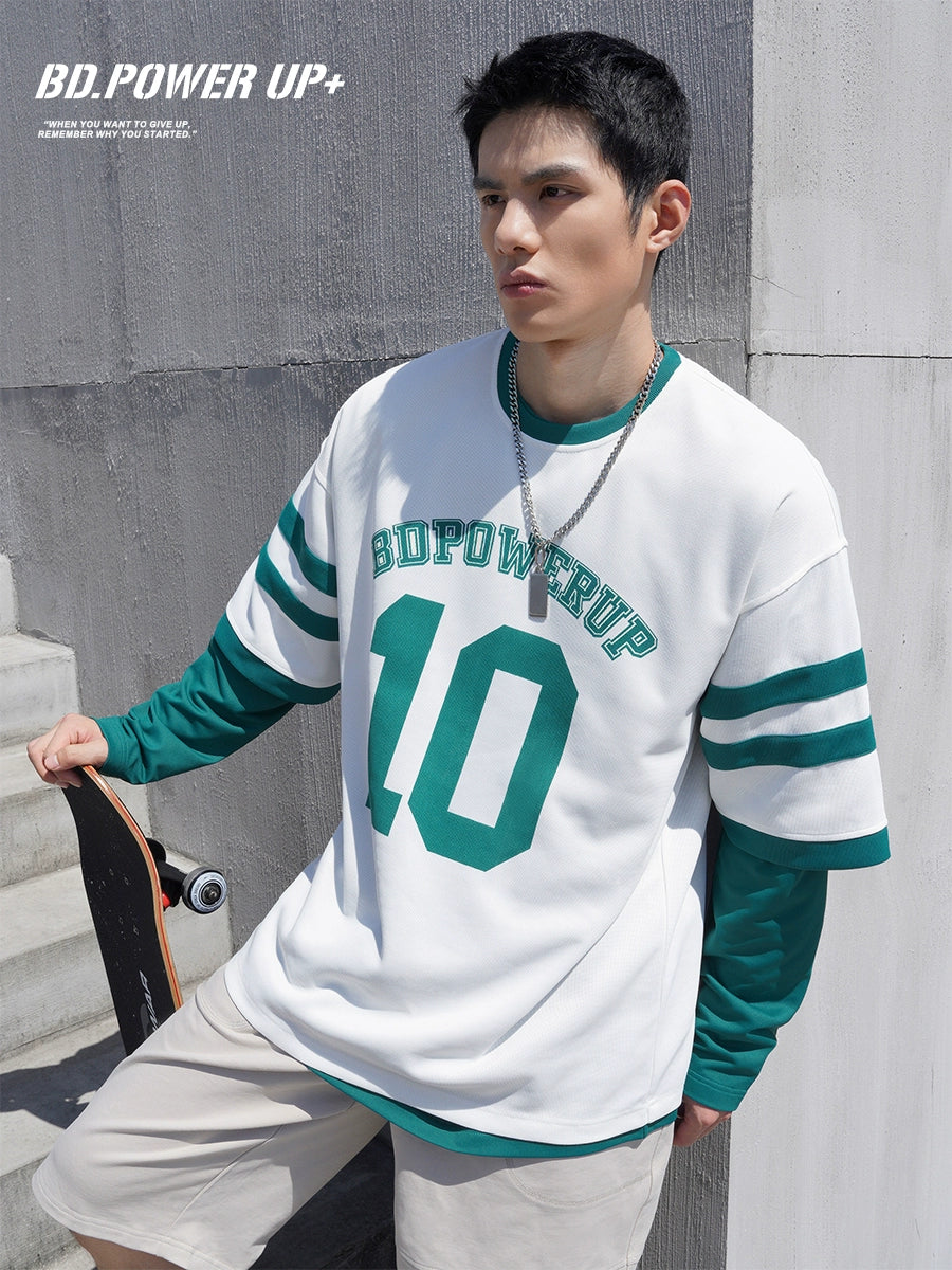 Autumn Men's Retro Solid Color Base Shirt Long-Sleeved T-shirt