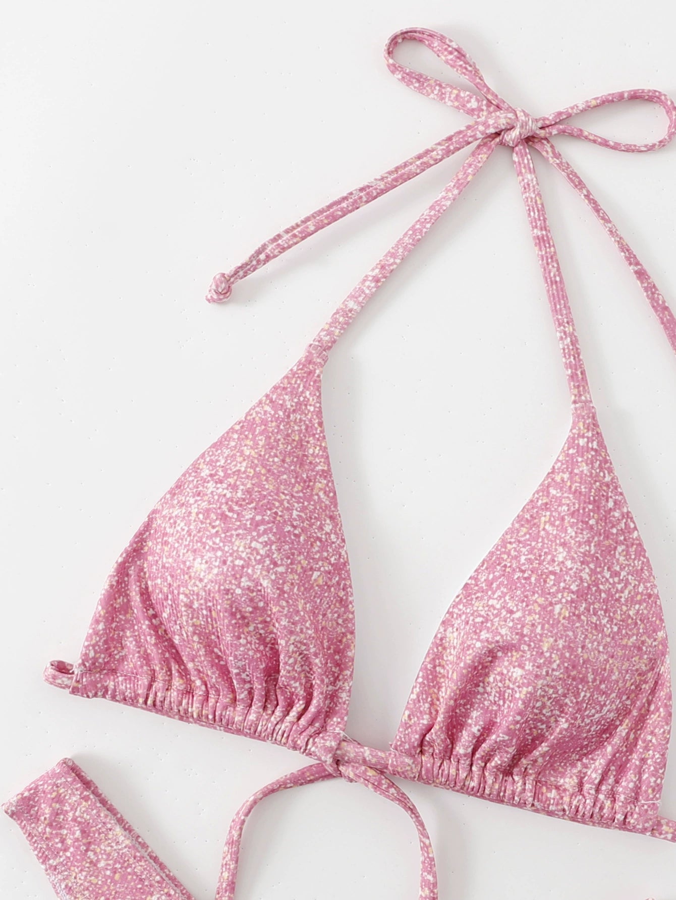 Triangle Split Swimsuit Shoelace Bikini Backless Swimsuit Sexy Bikini with Chest Pad