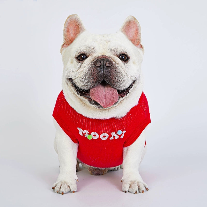 Mookipet Pug French Bulldog Clothes Fat Dog Clothes Knitwear Autumn and Winter Sweater Outer Wear Schnauzer Clothes