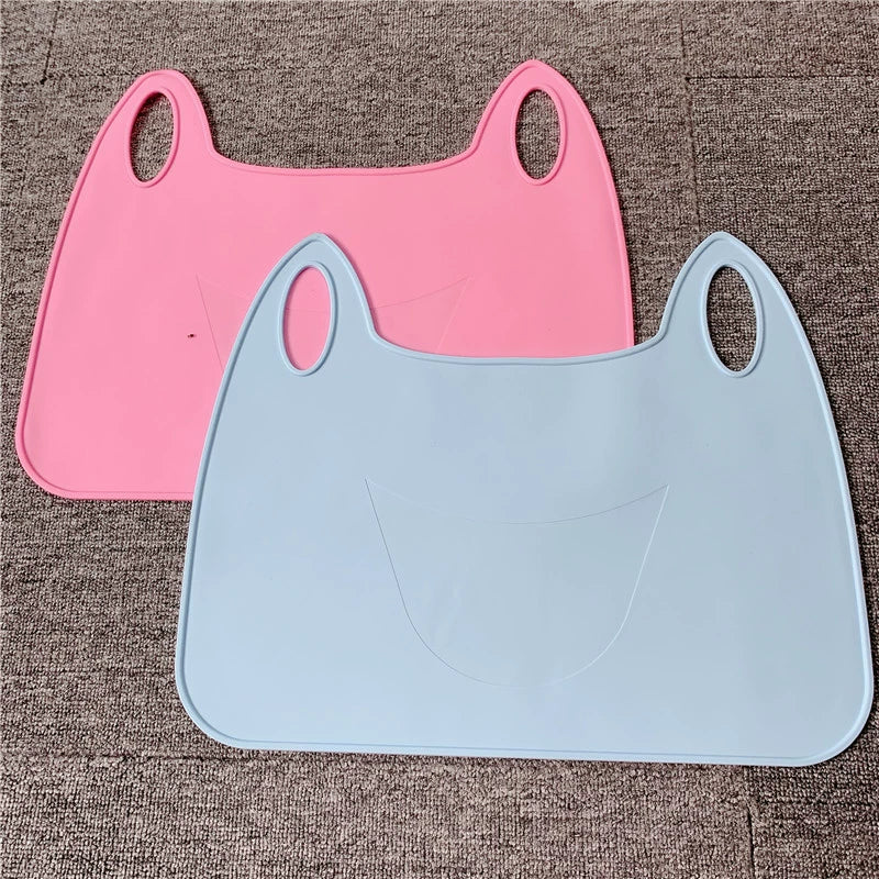 Cute Pet Cloud Silicone Placemat Cat Dog Eating Non Slip Splash-Proof Mat Cat Bowl Dog Bowl Waterproof Tray