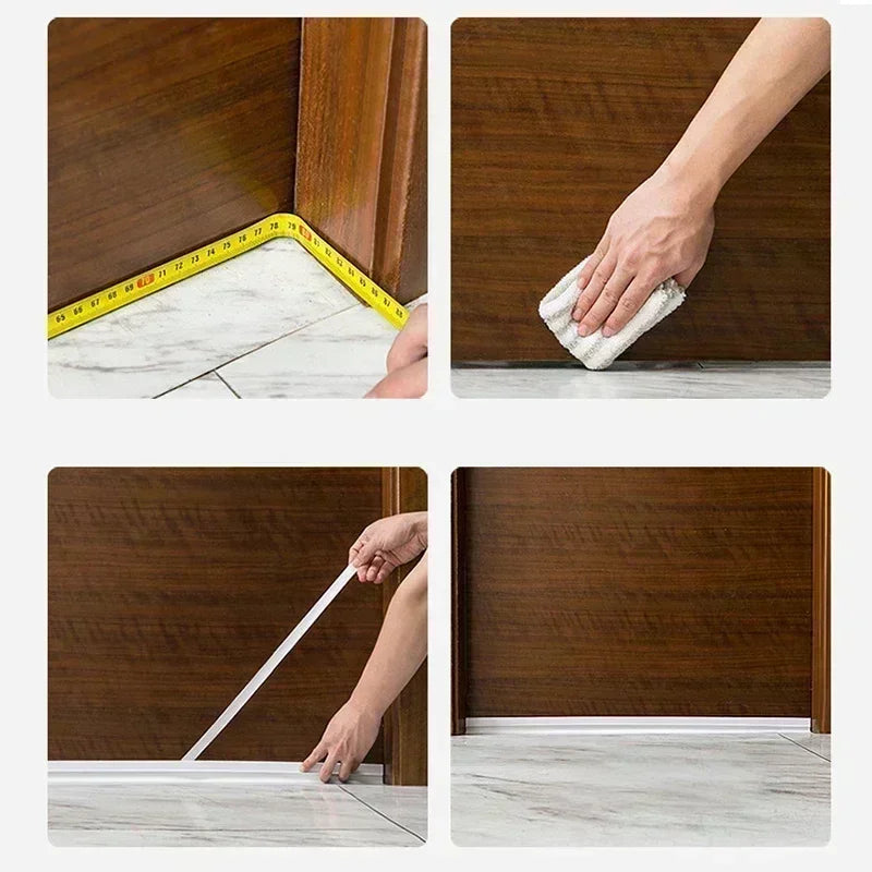 Door Bottom Seal Strip Flexible Wind Noise Reduction Stopper Under Door Sealing Blocker Door Weatherstrip with Adhesive Backing