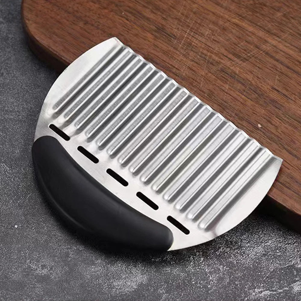 Potato Cutter Chip French Fry Maker Stainless Steel Wavy Knife Serrated Blade Chopper Kitchen Knife Chopper Vegetable Tools