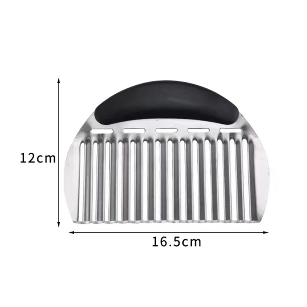 Potato Cutter Chip French Fry Maker Stainless Steel Wavy Knife Serrated Blade Chopper Kitchen Knife Chopper Vegetable Tools