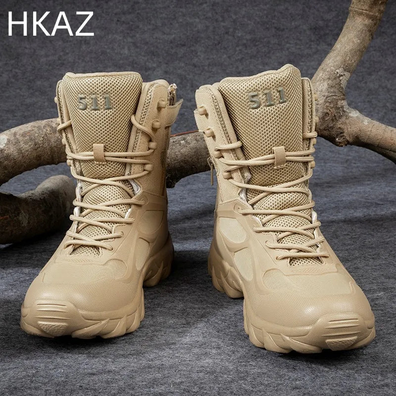 Men's Boots Comfortable Breathable Wear-Resistant Non-slip Outdoor Field Training Boots Spring and Autumn Main Push Large Size