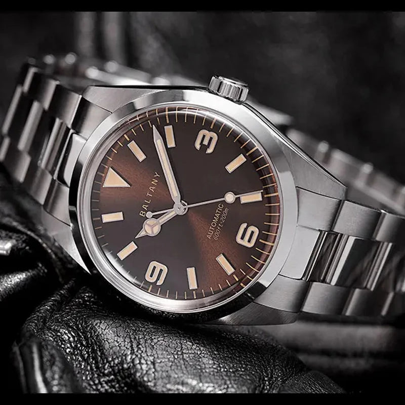 Baltany Explorer pays tribute to men's mechanical watch, top grade sapphire stainless steel 200M waterproof and luminous watch f