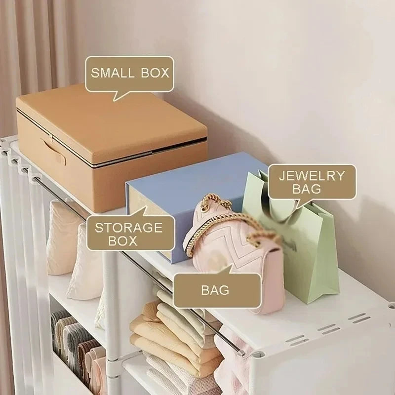 New Bedroom Clothes Storage Wardrobe Folding Portable Organizer Cabinet Dustproof Cloth Simple Multipurpose Assembly Closet