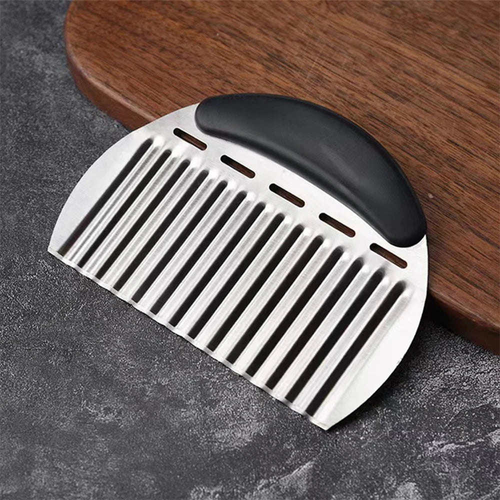 Potato Cutter Chip French Fry Maker Stainless Steel Wavy Knife Serrated Blade Chopper Kitchen Knife Chopper Vegetable Tools