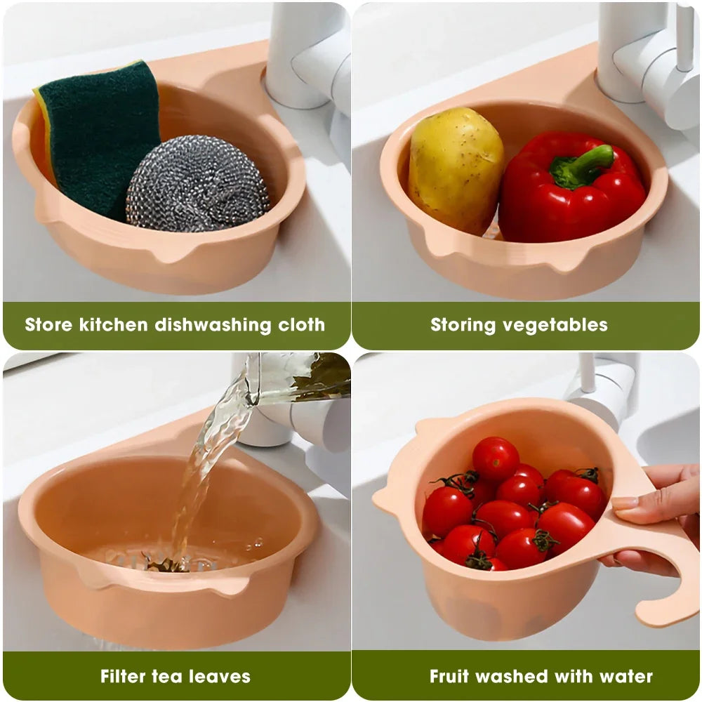 Kitchen Sink Drain Basket Multifunctional Cat Shape Faucet Filter Basket Shelf For Fruit And Vegetable Organizer Kitchen Gadgets