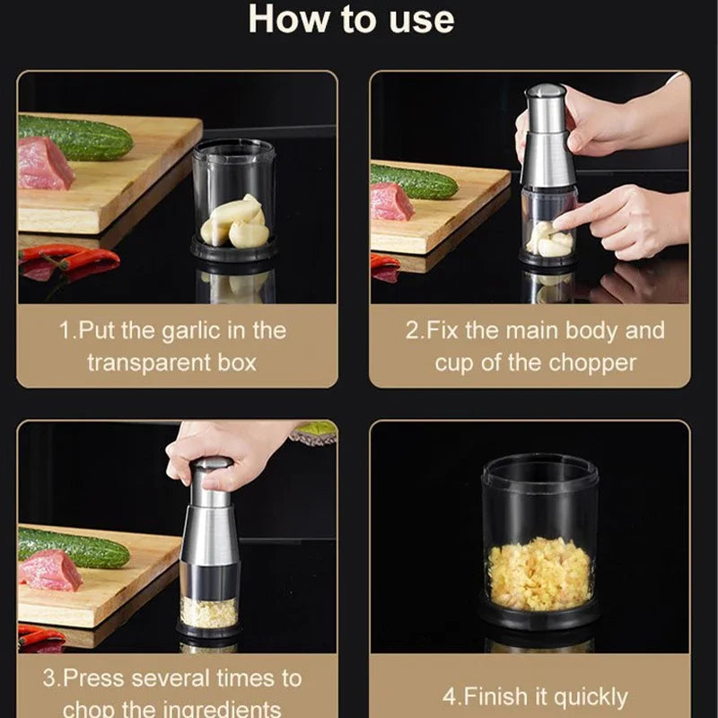 Garlic Crusher Onion Chopper Manual Garlic Press Machine Garlic Squeezer Fruit Vegetable Chopper Kitchen Tool