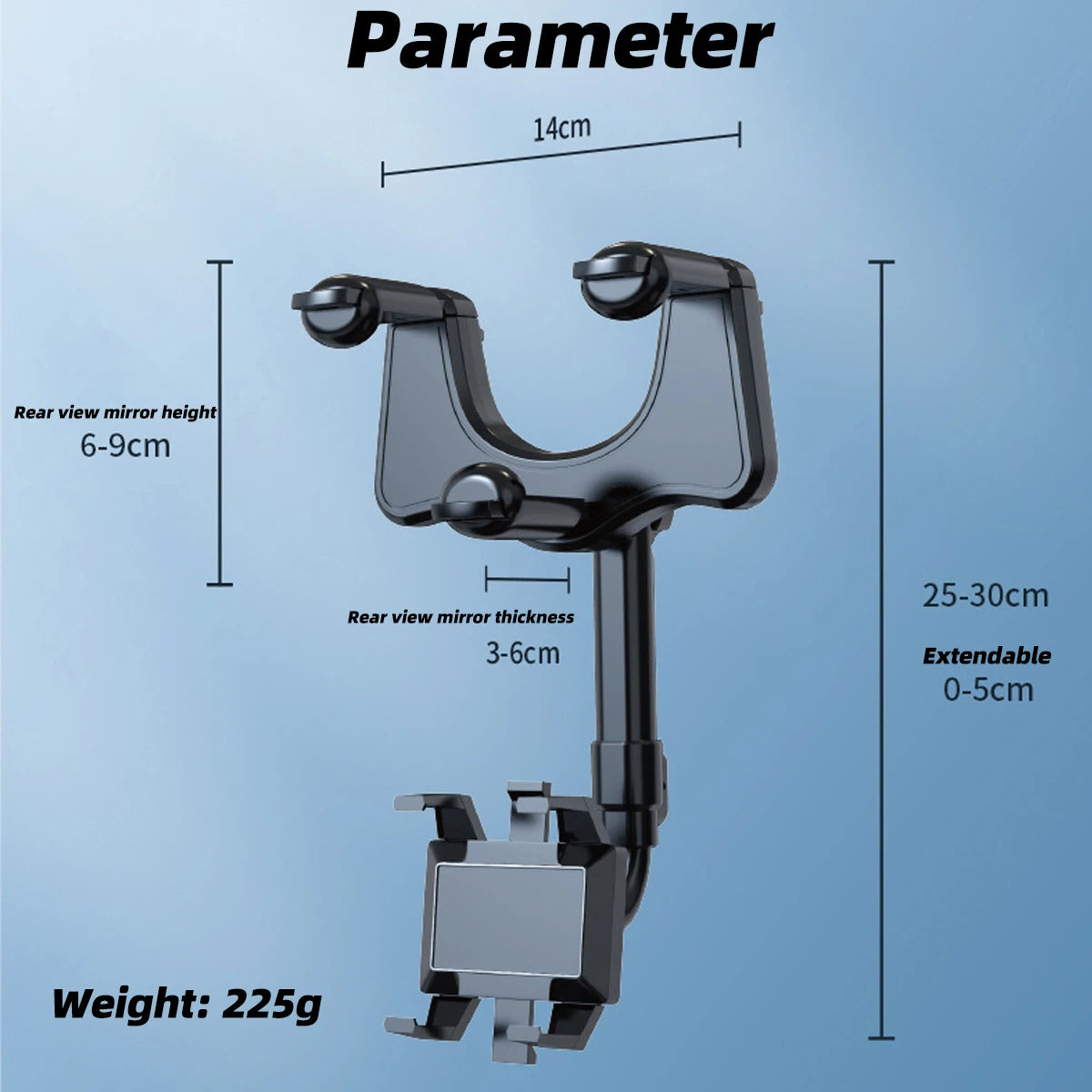 Universal Car Rearview Mirror Mount Stand Phone Holder in Car Stand Cradle For Cell Phone GPS Car Rear View Mirror Bracket