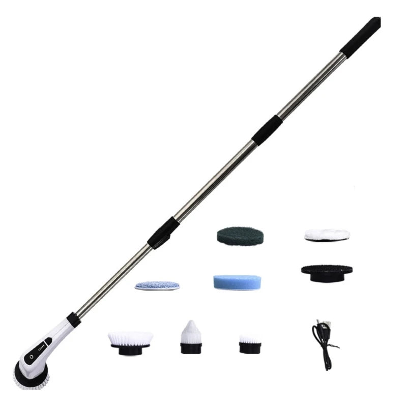 Electric Spin Scrubber Cordless Bathroom Cleaning Brush Adjustable Extension
