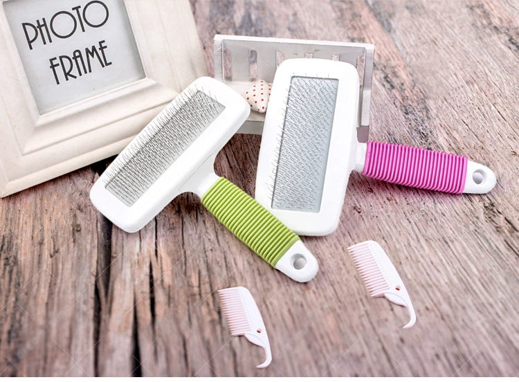 Pet Comb Large and Small Size Non-Slip Band Protective Head Comb Dog Steel Needle Comb Pet Supplies