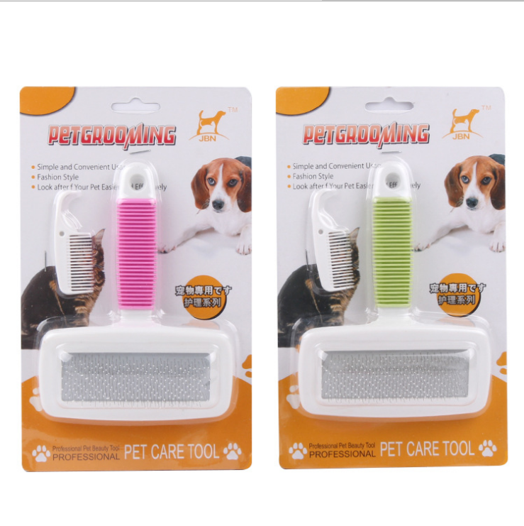 Pet Comb Large and Small Size Non-Slip Band Protective Head Comb Dog Steel Needle Comb Pet Supplies