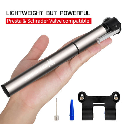 WEST BIKING Bicycle Air Pump Mini Hand Pump Tire Inflator Bike Pump Aluminum Alloy AV/FV Valve MTB Road Cycling for Ball 120psi
