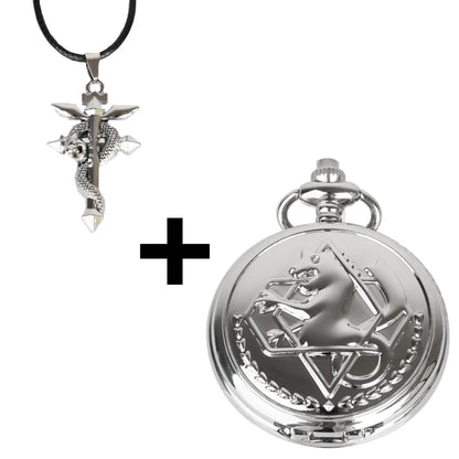 Fullmetal Alchemist High Grade Gifts Sets Pocket Watch Cosplay Japan Anime Necklace Clock Accessories With Box CF1217