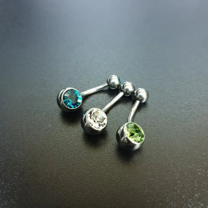 G23titan 15 Colors Medical Titanium Zirconia Navel Piercing Barbell Surgical Steel Belly Button Rings Top Quality Body Jewelry