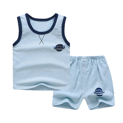 Baby Boy Summer Clothes 2020 Cartoon Sleeveless Tops Vest + Shorts 2pcs Infant Clothing Outfits Kids Bebes Sport Suits