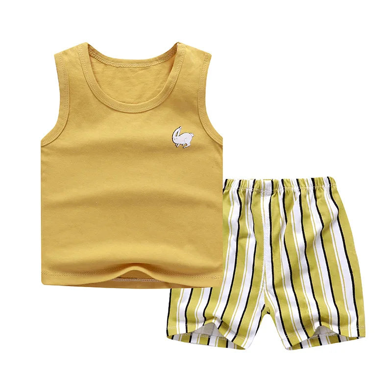 Baby Boy Summer Clothes 2020 Cartoon Sleeveless Tops Vest + Shorts 2pcs Infant Clothing Outfits Kids Bebes Sport Suits