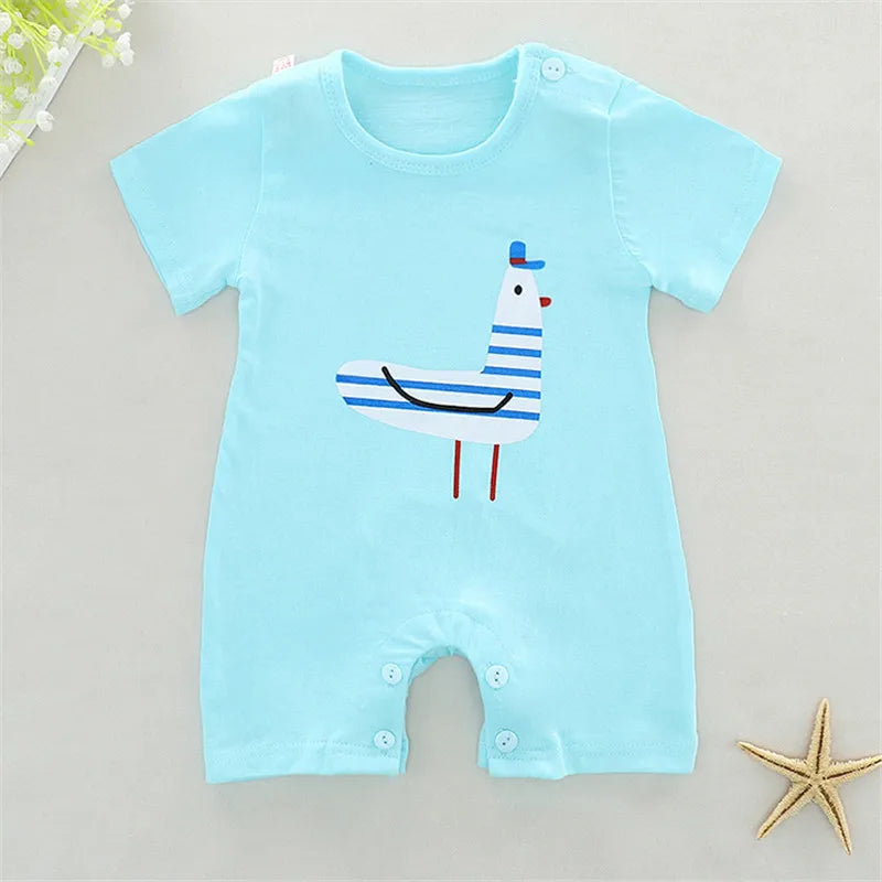 Summer Baby Jumpsuit Short Sleeved 100% Cotton Cute Newborn Boys Girls Romper Baby Jumpsuit Kid Clothes Children's Clothing
