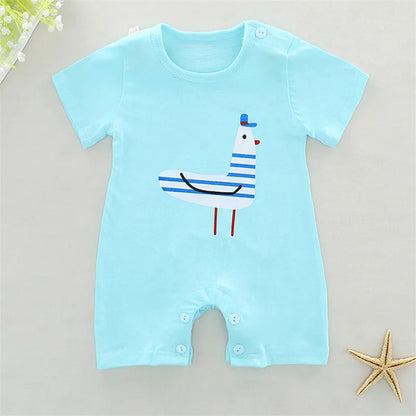 Summer Baby Jumpsuit Short Sleeved 100% Cotton Cute Newborn Boys Girls Romper Baby Jumpsuit Kid Clothes Children's Clothing