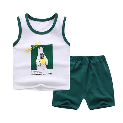 Baby Boy Summer Clothes 2020 Cartoon Sleeveless Tops Vest + Shorts 2pcs Infant Clothing Outfits Kids Bebes Sport Suits