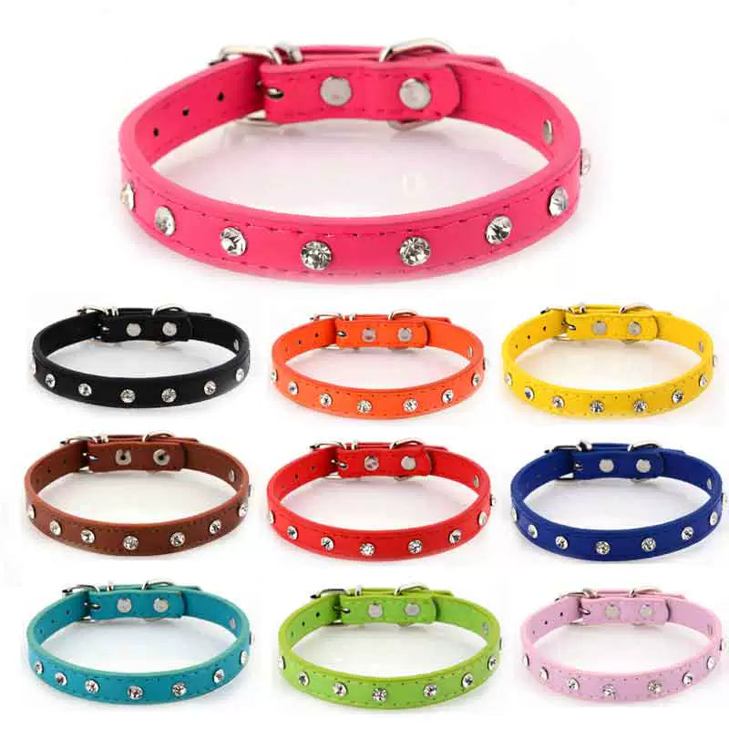 Dog Hand Holding Rope Small Size Dogs Teddy/Pomeranian Bichon Cute Delicate PU Leather Rope Diamond Collar Soft Neutral