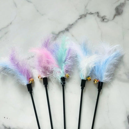 Cat Toy Fairy Feather with Bell Cat Teaser Self-Hi Cat Teaser Toy Cat Toy Set Kitten Kittens Funny Cat Handy Gadget