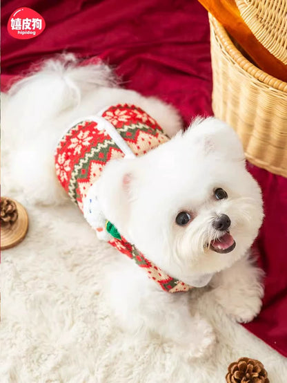 New Year Knitwear Dog Clothes Winter Bichon Teddy Schnauzer Pomeranian Small Dog Winter Pet Autumn and Winter