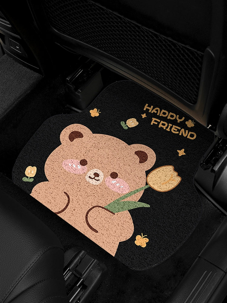 Cute Cartoon High-End Anti-Dirty Girl Car Foot Mat