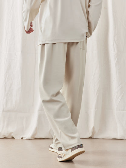 Solid Color Texture Men's Minimalist Wide Leg Loose Straight-Leg Pants