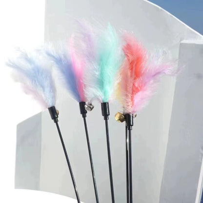 Cat Toy Fairy Feather with Bell Cat Teaser Self-Hi Cat Teaser Toy Cat Toy Set Kitten Kittens Funny Cat Handy Gadget