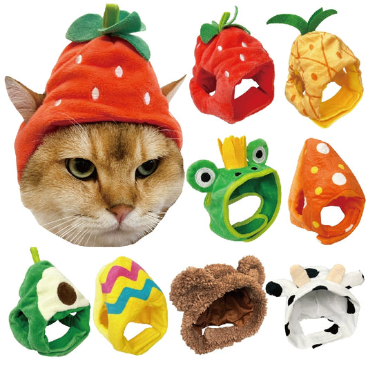 Cat Cute Cross-Dressing Headgear Cat Headdress Dog Birthday Frog Rabbit Lion Bear Pet Hat Small