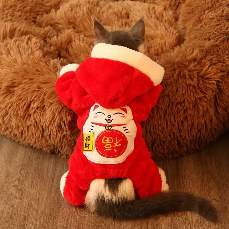 Cat Clothes Winter Anti-Lint Exclusive for Cats Small Clothes Cute Four-Legged Pet Clothing British Shorthair American Shorthair Ragdoll Winter Clothes