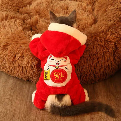 Cat Clothes Winter Anti-Lint Exclusive for Cats Small Clothes Cute Four-Legged Pet Clothing British Shorthair American Shorthair Ragdoll Winter Clothes