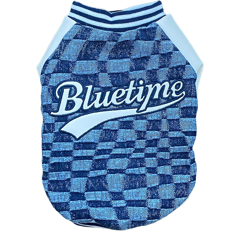 Bluetime Homemade Fashion Brand Parent-child Matching Outfit Dog Clothes Autumn and Winter Warm Baseball Uniform Cat Couple look Teddy Autumn clothes