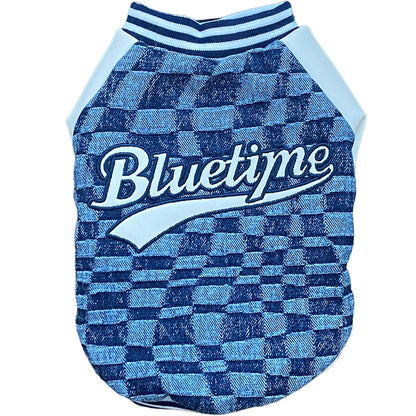 Bluetime Homemade Fashion Brand Parent-child Matching Outfit Dog Clothes Autumn and Winter Warm Baseball Uniform Cat Couple look Teddy Autumn clothes