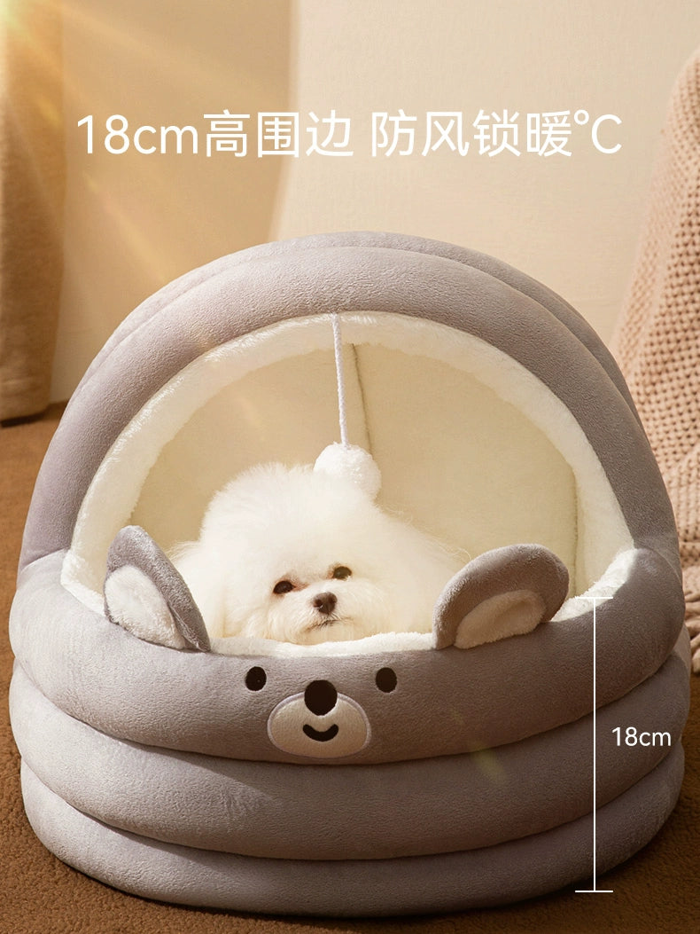 Kennel Winter Warm Small Size Dogs Kennel Dog Bed Internet Celebrity Semi-Closed Cat Nest All Year Round Neutral Pet Supplies Winter