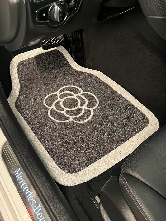Cute Camellia Anti-Dirty Car Foot Mat for Main Driving Carpet