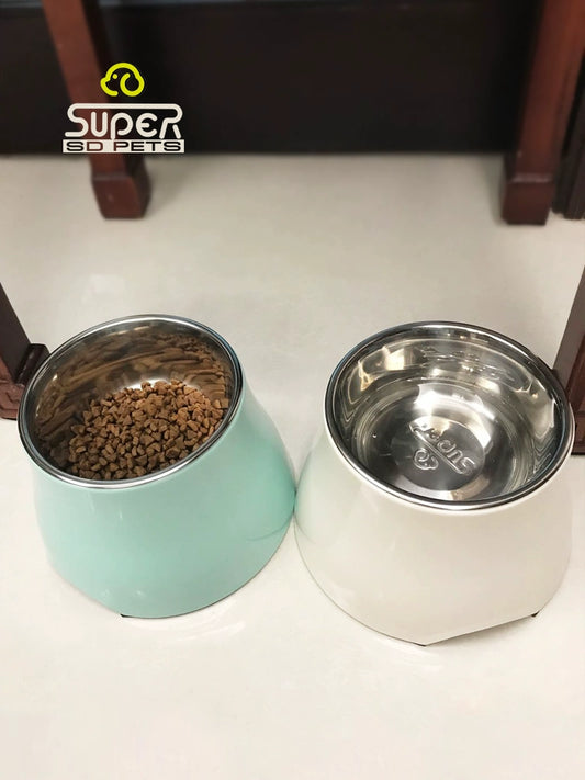 Super Supemoto Dog/Cat Bowl Pet Supplies Dog Basin Cat Food Holder Stainless Steel Big and Small Dogs Rice Bowl Tall Bowl