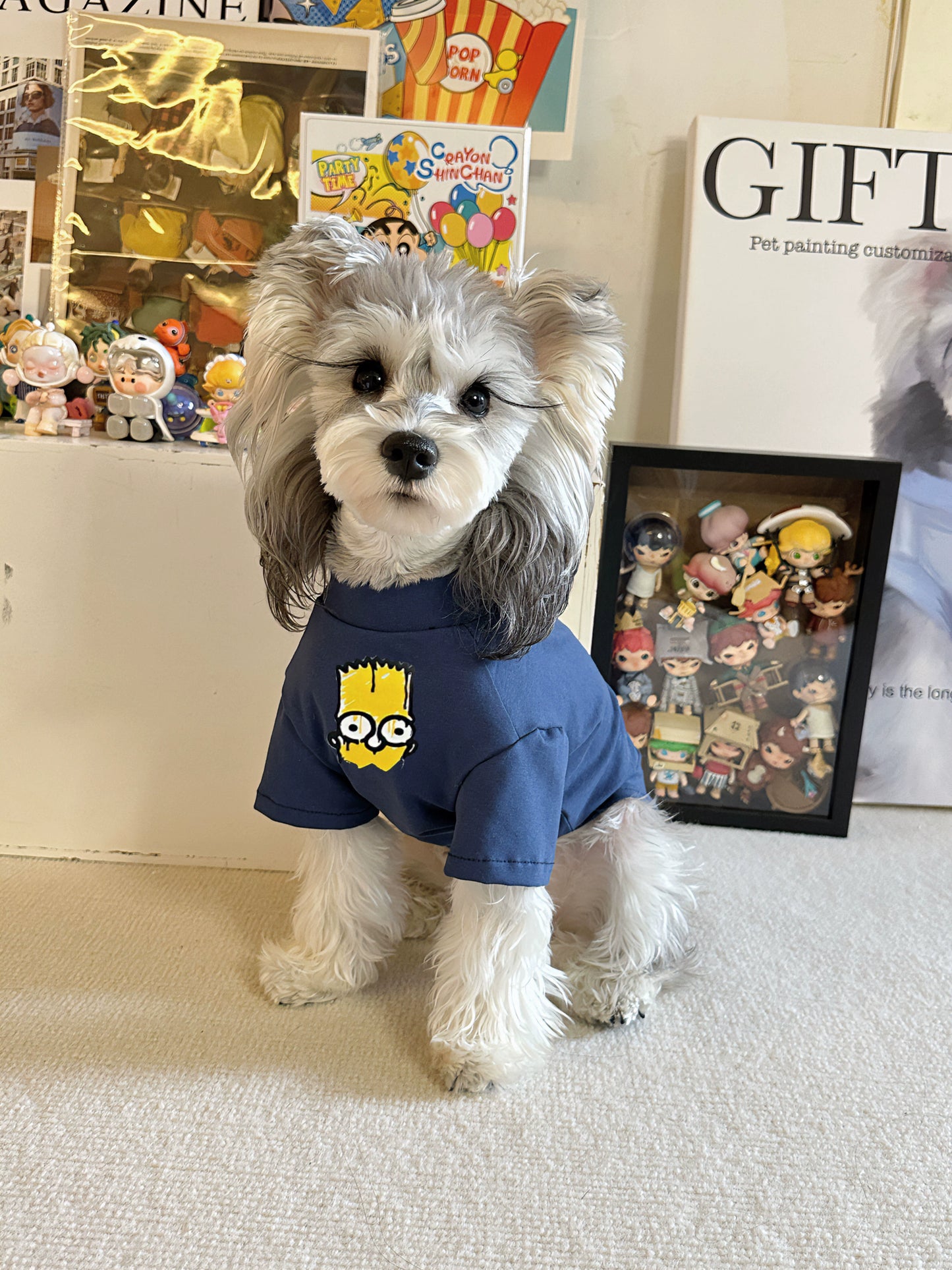 Pet Cat Dog Clothes Summer Cool Breathable Anti-Lint Air Conditioning Clothes Small and Medium Large Dog Small Yellow Cotton T-shirt