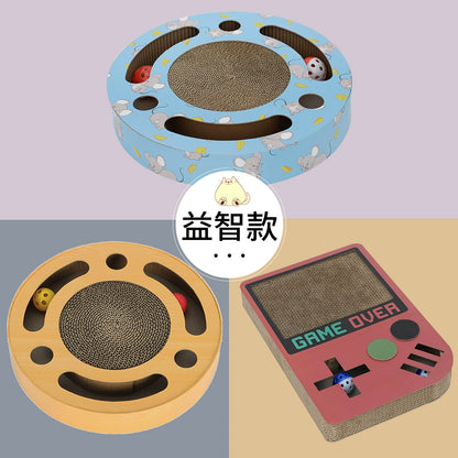 Vertical Cat Scratch Board Cat Litter Scratch-Resistant Wear-Resistant Non-Chip Small Cat Disc Corrugated Paper Cat's Paw Toy Supplies Bowl