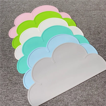 Cute Pet Cloud Silicone Placemat Cat Dog Eating Non Slip Splash-Proof Mat Cat Bowl Dog Bowl Waterproof Tray