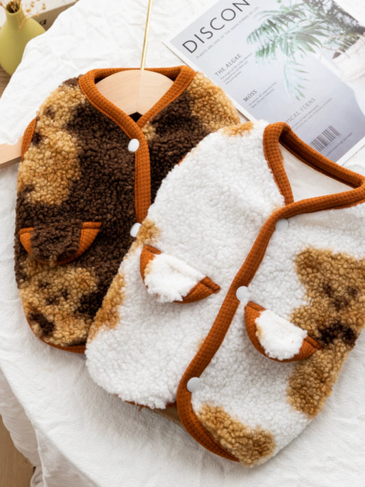 Autumn and Winter Clothing Cashmere Bear Vest Small Size Dogs Pomeranian Dog Clothes Teddy Cat Pet Clothes